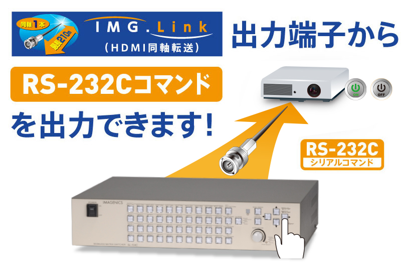 IMG.Link出力端子からRS-232Cコマンドを出力できます